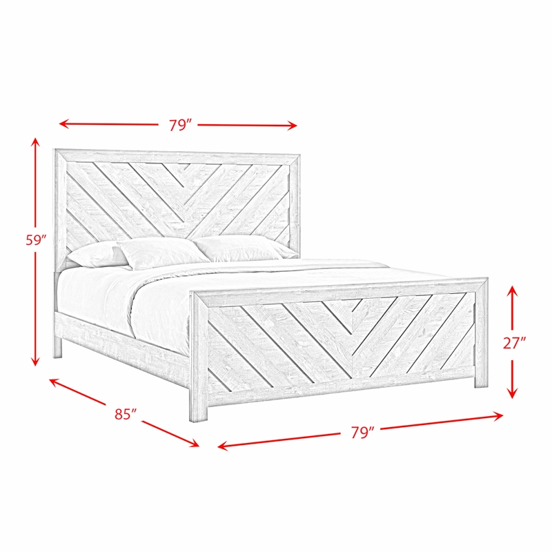 picket house furnishings keely king panel bed in white