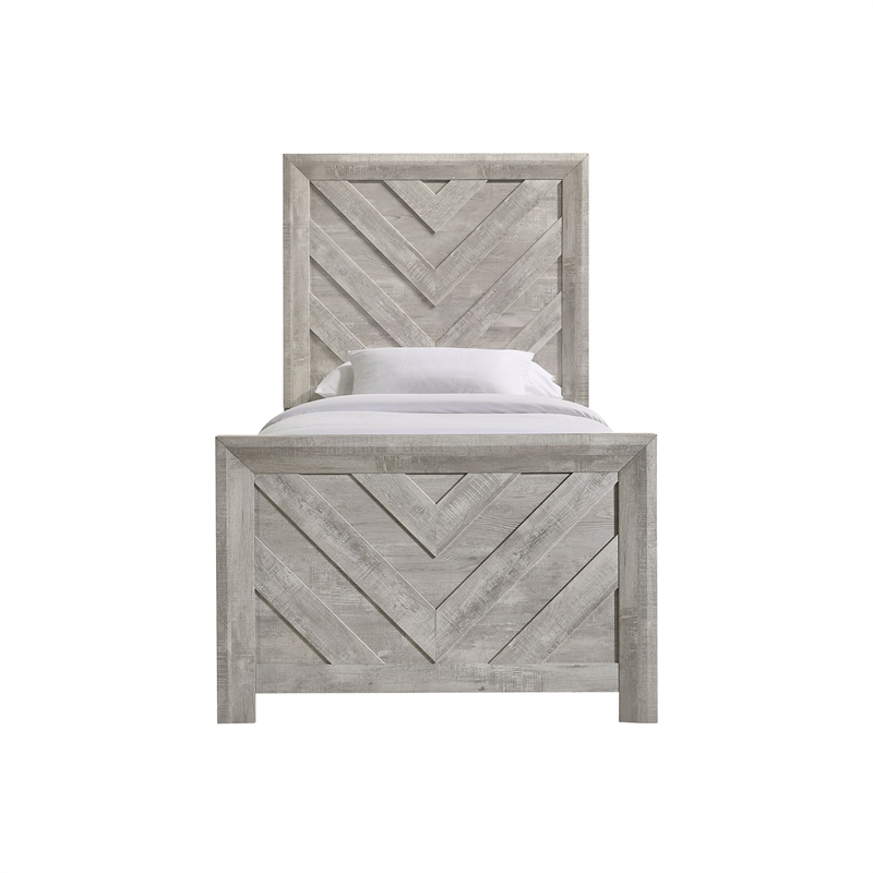 Picket House Furnishings Keely Twin Panel Bed in White