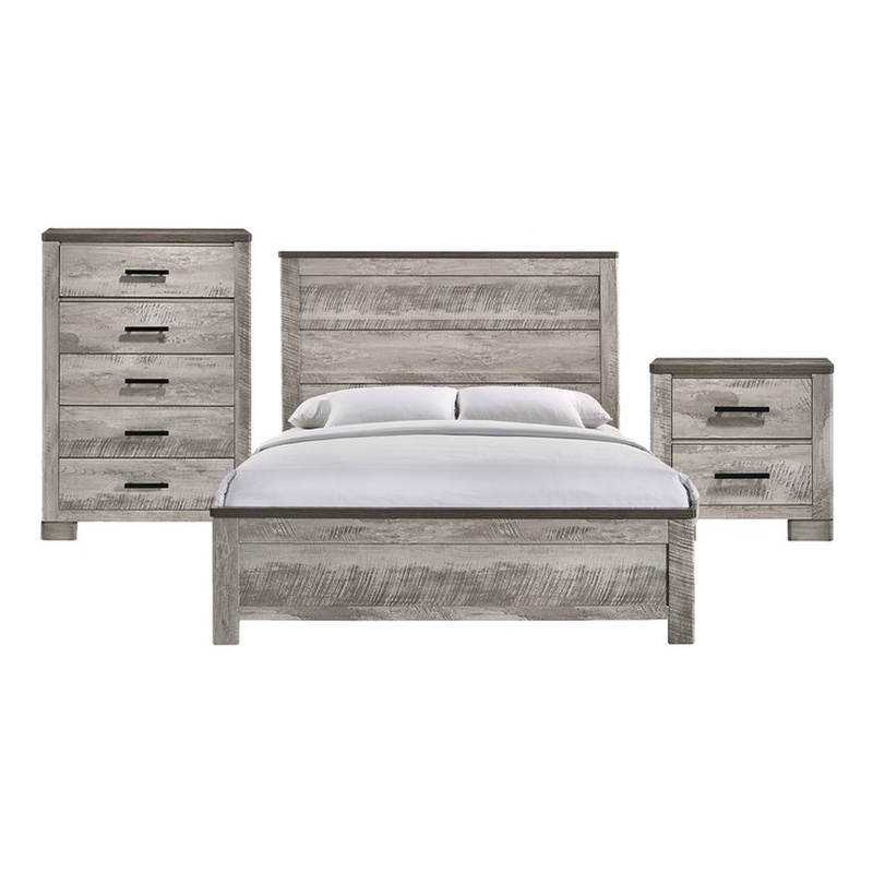Picket House Furnishings Adam Full Panel 3PC Bedroom Set in Gray