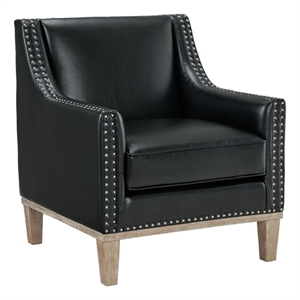 picket house furnishings contemporary aster faux leather chair in black