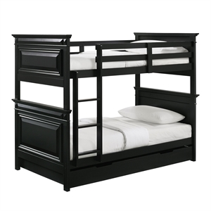 trent twin over twin bunk bed with trundle in antique black