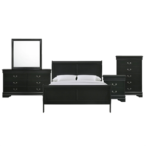 picket house furnishings ellington queen panel 5pc bedroom set in black