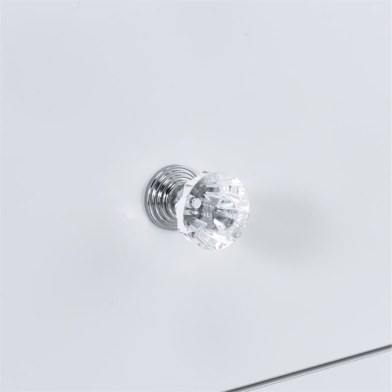 Picket House Furnishings Adeline 2-Piece Transitional Glass Vanity Set in White