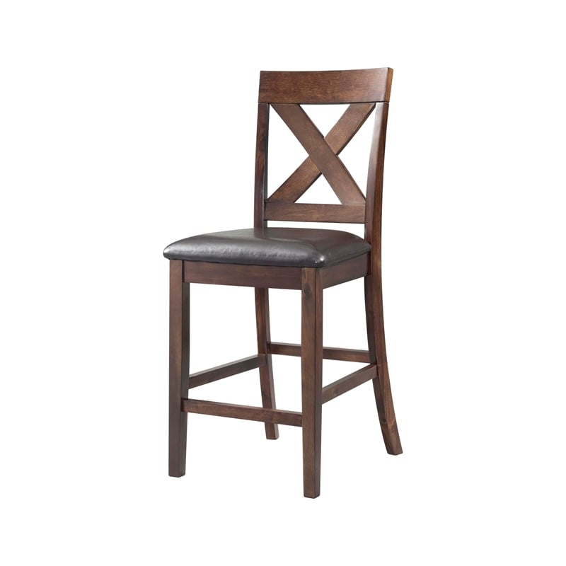 Picket House Furnishings Alexa Counter Height Side Chair Set in Cherry