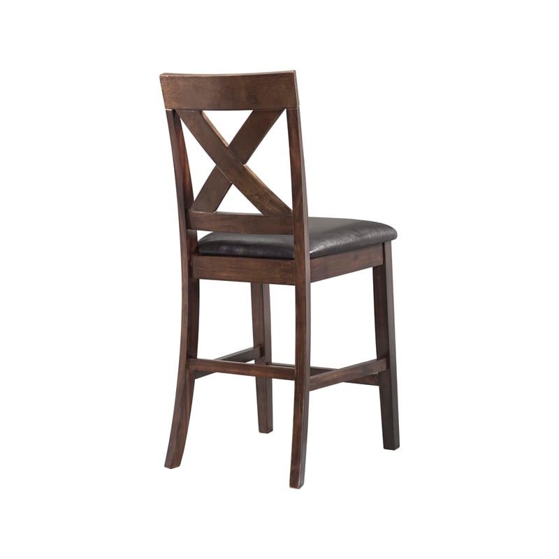 Picket House Furnishings Alexa Counter Height Side Chair Set in Cherry