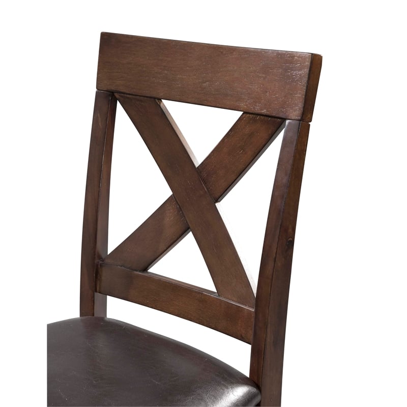 Picket House Furnishings Alexa Counter Height Side Chair Set in Cherry