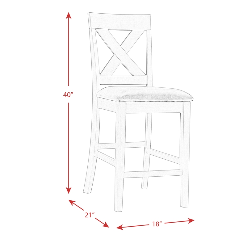 Picket House Furnishings Alexa Counter Height Side Chair Set in Gray
