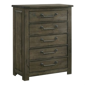 picket house furnishings memphis 5-drawer chest in grey