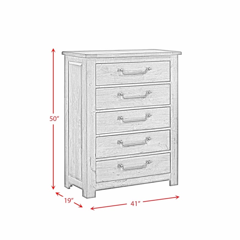 Picket House Furnishings Memphis 5-Drawer Chest in Gray