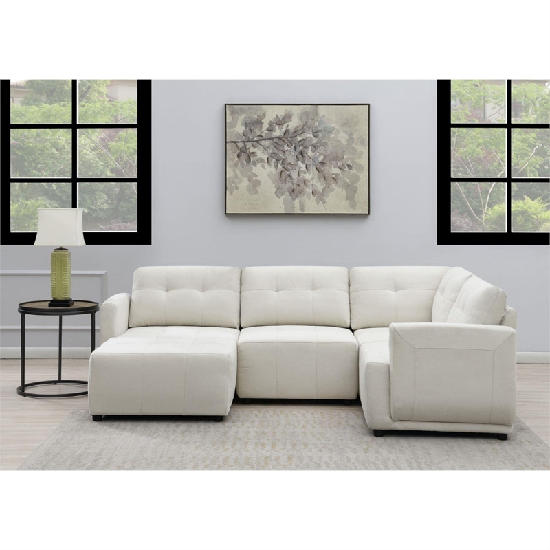 Gianni Modular Left Hand Facing Chair with Pillow in Natural