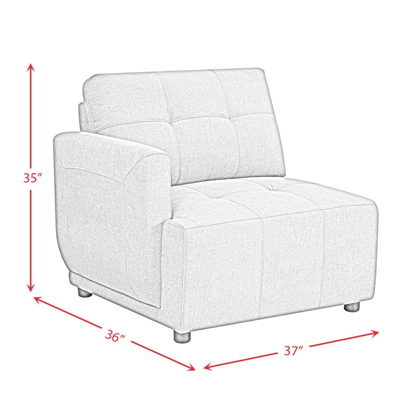 Gianni Modular Left Hand Facing Chair with Pillow in Natural