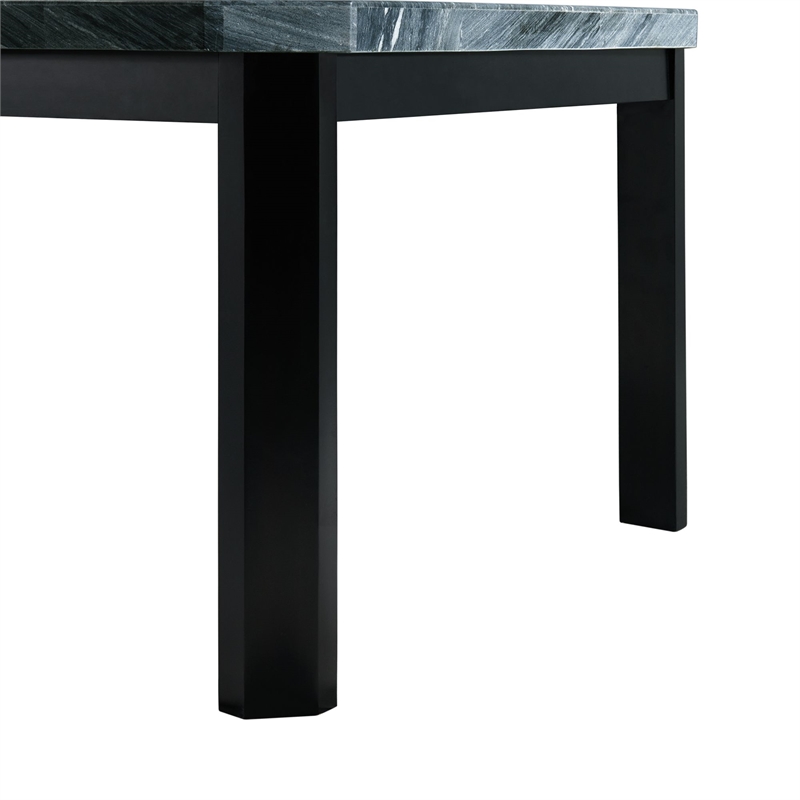 Celine 5PC Dining Set Table & Four Grey Faux Leather Chairs