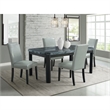 Celine 5PC Dining Set Table & Four Grey Faux Leather Chairs