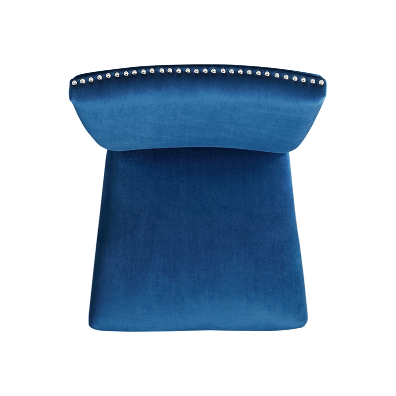 Picket House Furnishings Celine 5PC Dining Set- Table & Four Blue Velvet Chairs