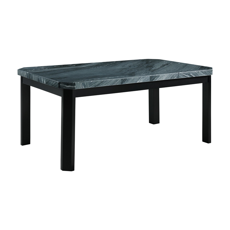 Picket House Furnishings Celine 5PC Dining Set- Table & Four Blue Velvet Chairs