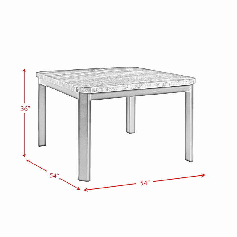 Celine 5PC Counter Height Dining Set-Table & Four Grey Faux Leather Chairs