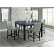 Celine 5PC Counter Height Dining Set-Table & Four Grey Faux Leather Chairs