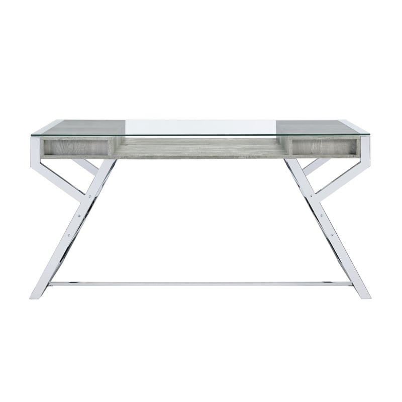 Picket House Furnishings Zander Desk in Glass Top Cymax Business