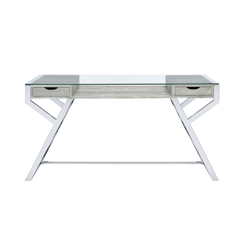 Picket House Furnishings Zander Desk in Glass Top Cymax Business