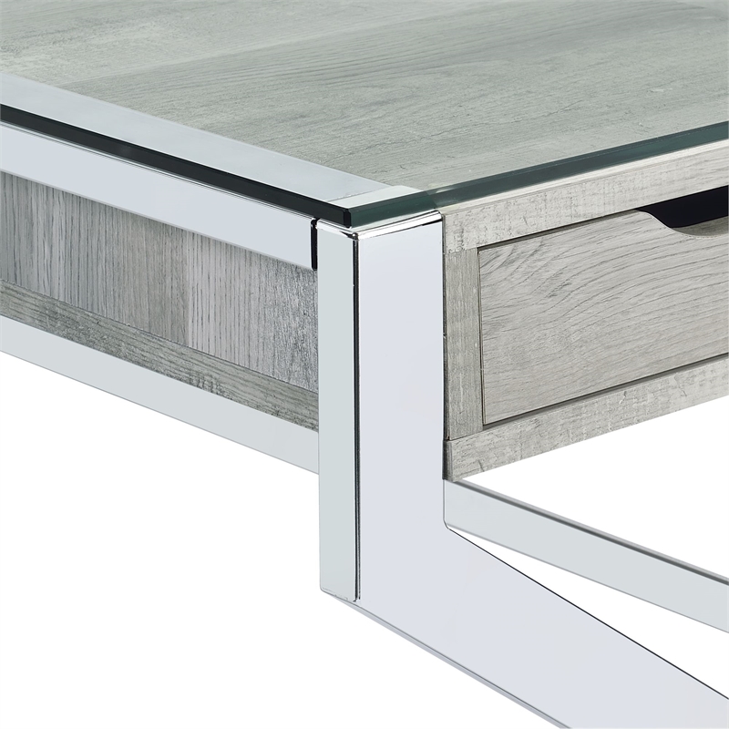 Picket House Furnishings Zander Desk in Glass Top Cymax Business