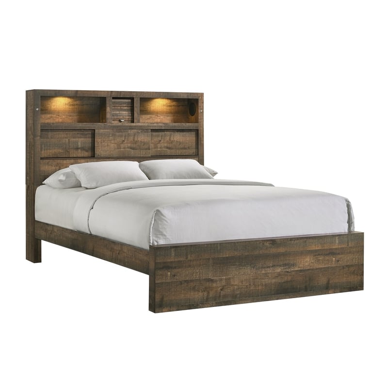 Picket House Furnishings Beckett King Bookcase Panel 4PC Bedroom Set w/Bluetooth