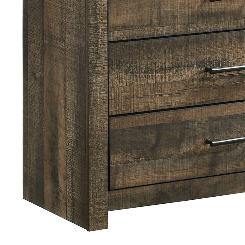 Picket House Furnishings Beckett 6-Piece King Panel Bedroom Set in Walnut