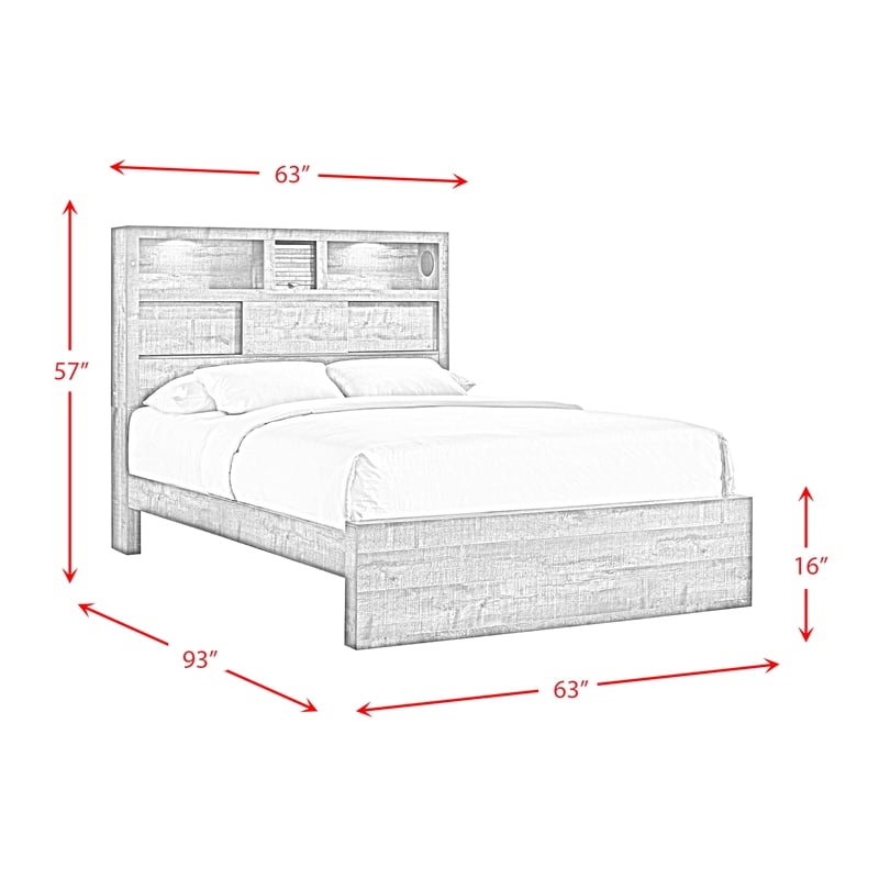 Picket House Beckett Queen Bookcase Panel 6PC Bedroom Set with Bluetooth