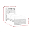 Picket House Furnishings Beckett Twin Bookcase Panel 6PC Bedroom Set w/Bluetooth