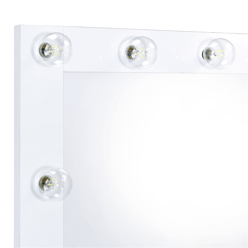 Picket House Furnishings Belle Floor Mirror in Glossy White