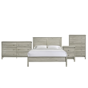 picket house furnishings cian queen panel 4pc bedroom set in grey