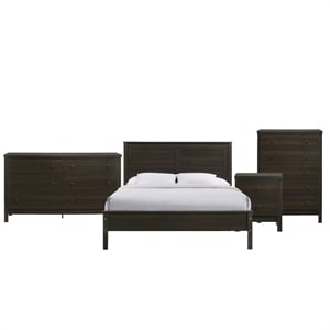 picket house furnishings cian queen panel 4pc bedroom set in espresso