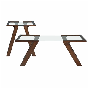 picket house furnishings kai 2pc occasional table set-coffee table & end table