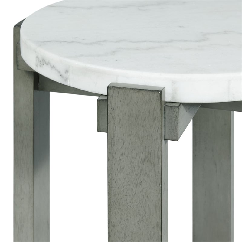 Picket House Furnishings Rysa Round End Table in Gray
