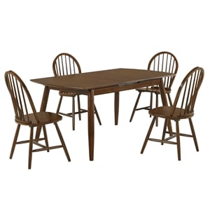 picket house furnishings knox 5pc dining set in walnut cherry