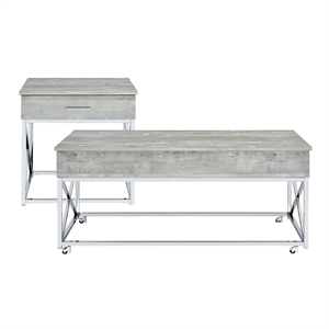 picket house furnishings eliott 2pc occasional table set in gray
