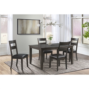 picket house furnishings alpha 5pc dining set-table & four chairs in brown