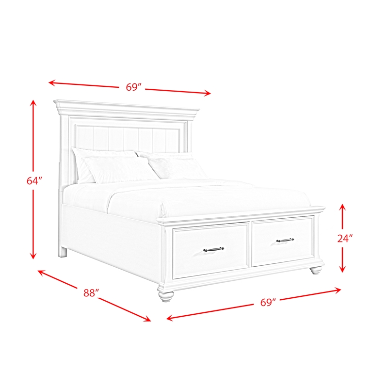 Picket House Furnishings Brooks Queen Platform Storage 6PC Bedroom Set in Gray