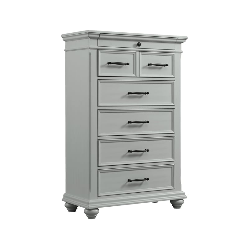 Picket House Furnishings Brooks Queen Platform Storage 5PC Bedroom Set in Gray
