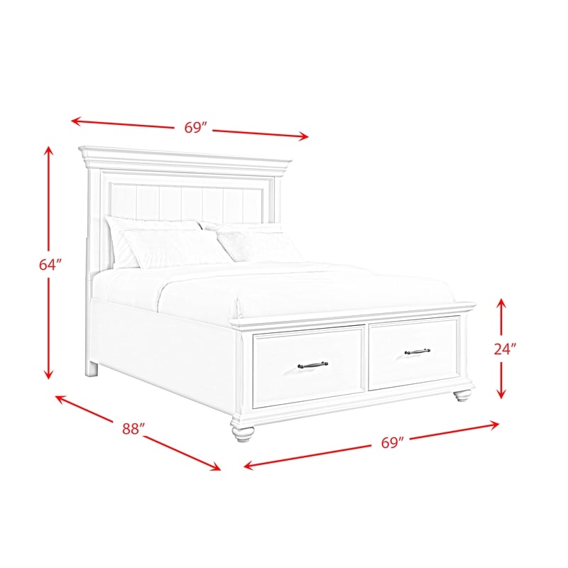 Picket House Furnishings Brooks Queen Platform Storage 5PC Bedroom Set in Gray