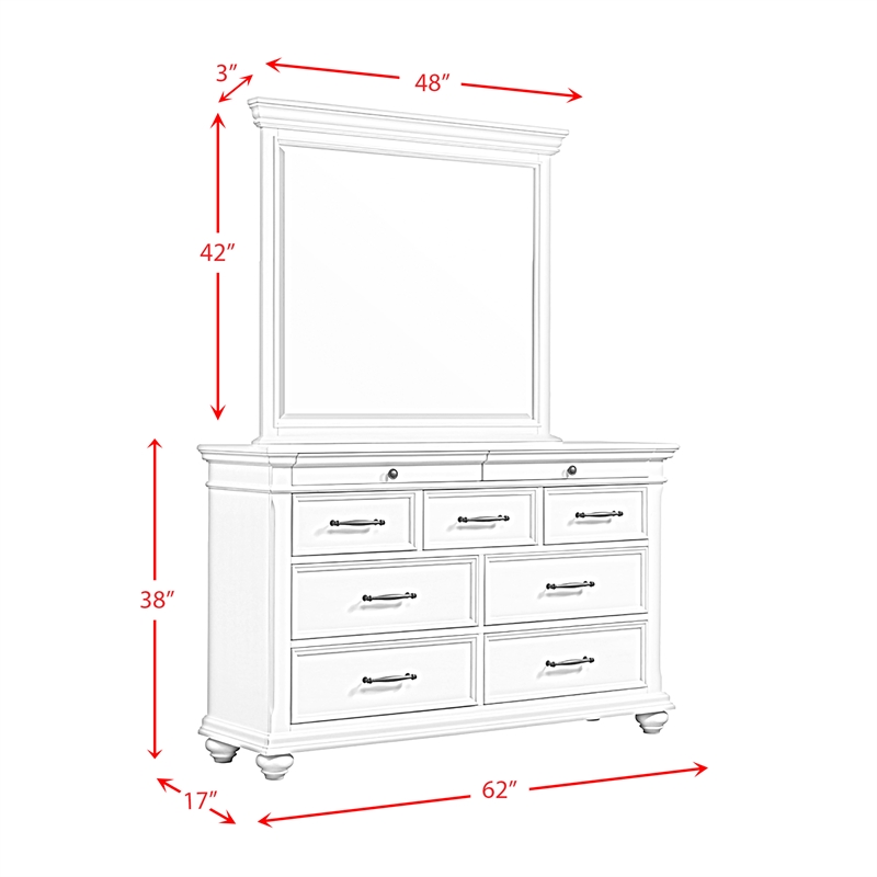 Picket House Furnishings Brooks 9-Drawer Dresser with Mirror in Gray