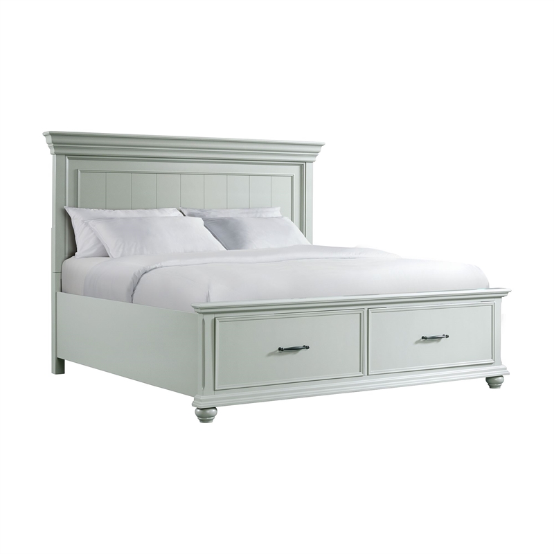 Picket House Furnishings Brooks King Platform Storage Bed in Gray