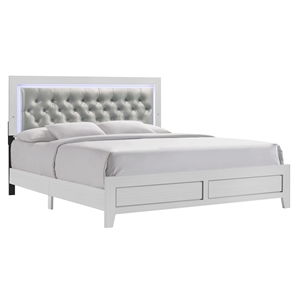 picket house furnishings icon king panel bed in white