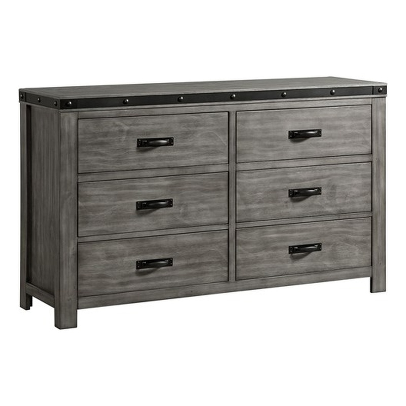 Picket House Furnishings Montauk 6-Drawer Dresser in Gray