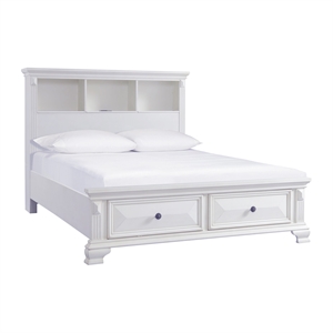 picket house furnishings trent queen bookcase storage bed in white