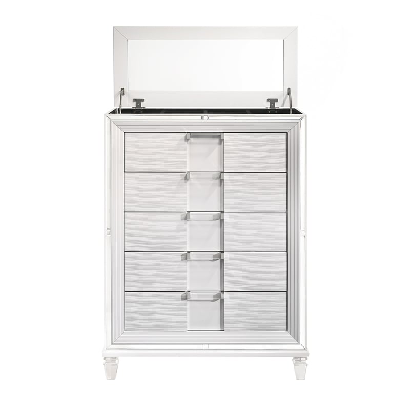 Picket House Furnishings Charlotte 5-Drawer Flip-Top Chest in White