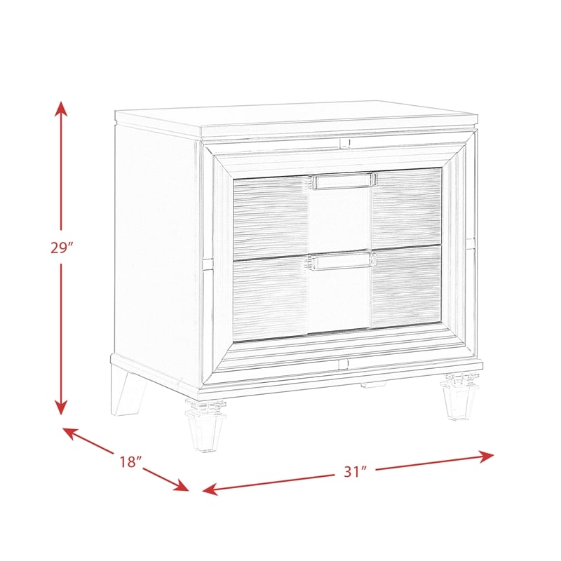 Picket House Furnishings Charlotte 2-Drawer Nightstand w/ USB in White