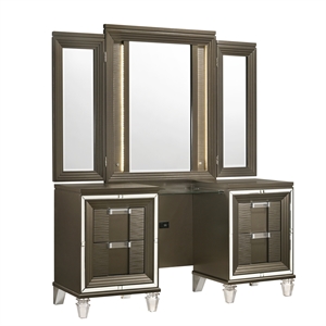 Picket House Furnishings Charlotte Vanity Set with USB in Copper
