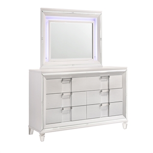 picket house furnishings charlotte 6-drawer wood dresser with mirror in white