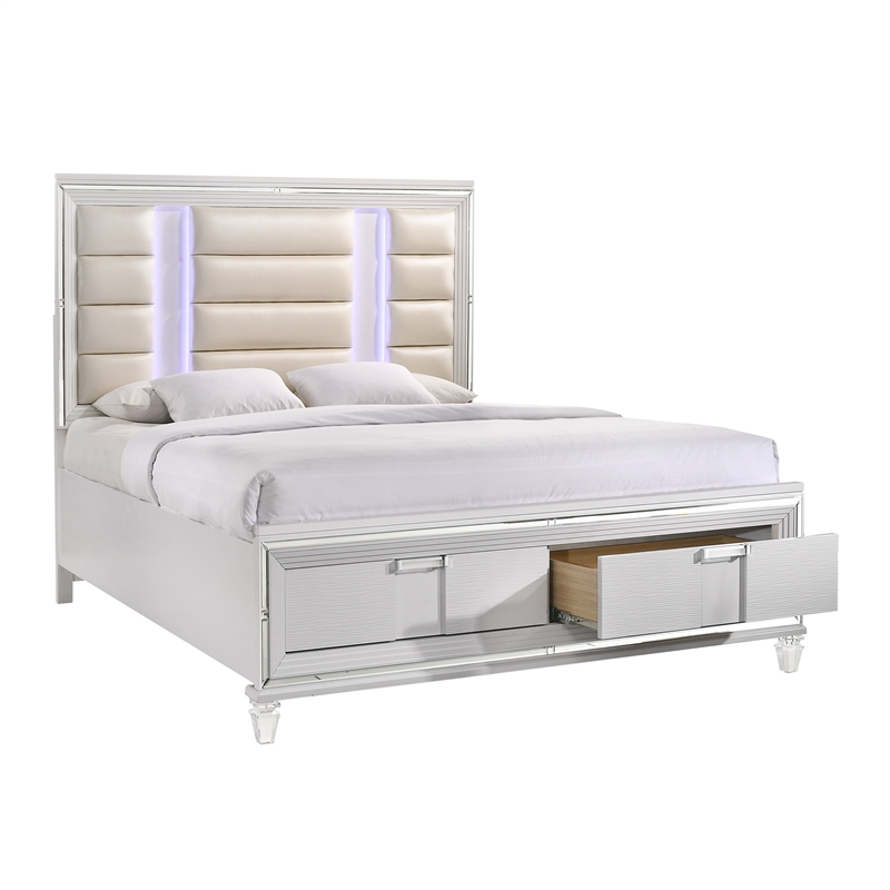 Picket House Furnishings Charlotte 2-Drawer King Storage Bed in White