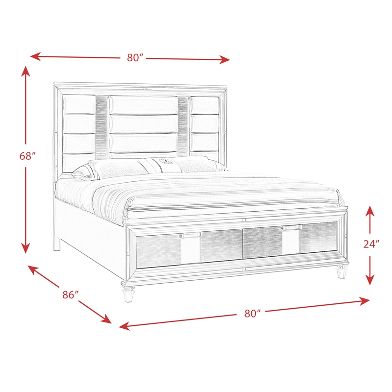 Picket House Furnishings Charlotte 2-Drawer King Storage Bed in White
